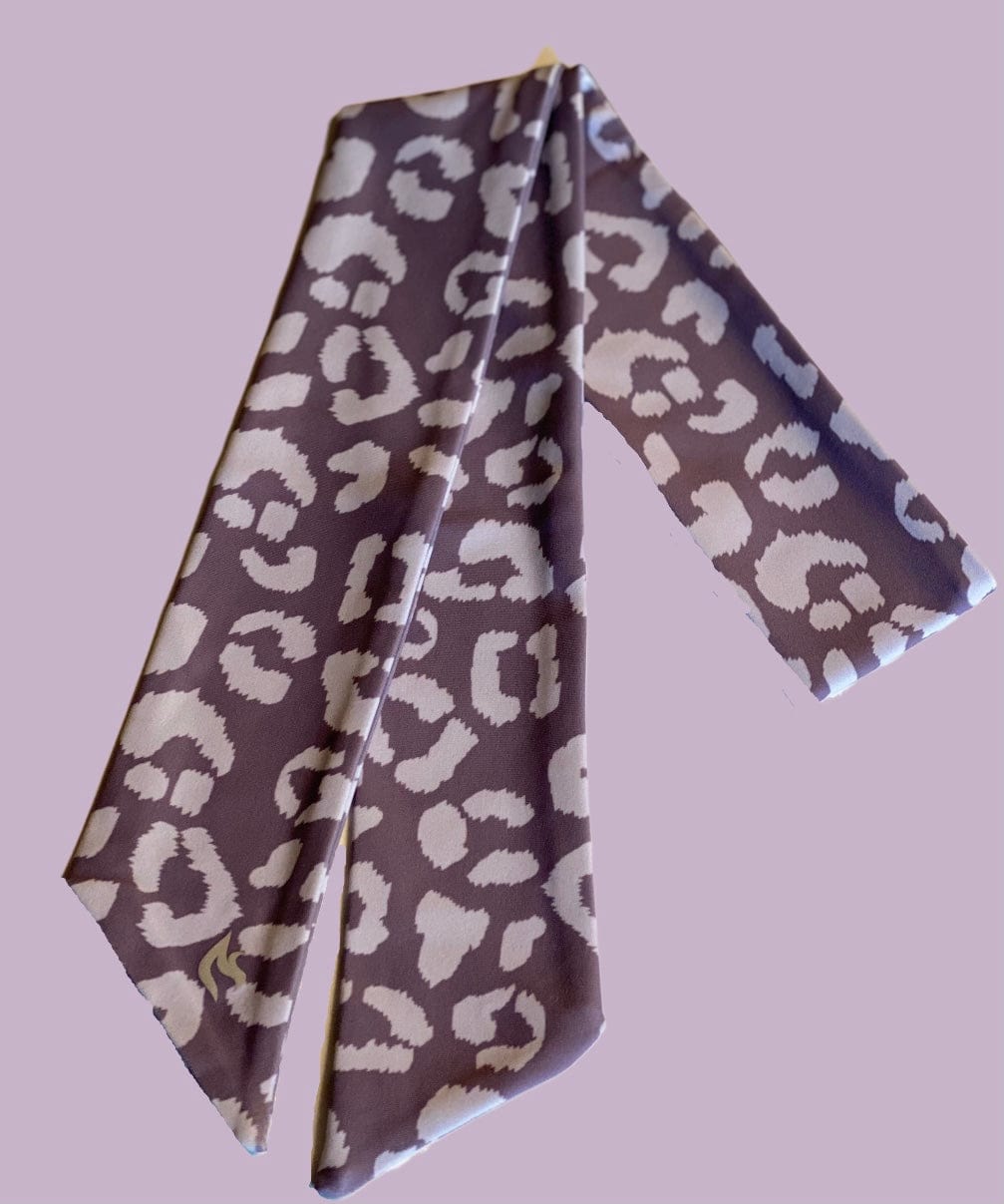 Image of the Tibetan Mulberry Tie Headband from NoorFit. 