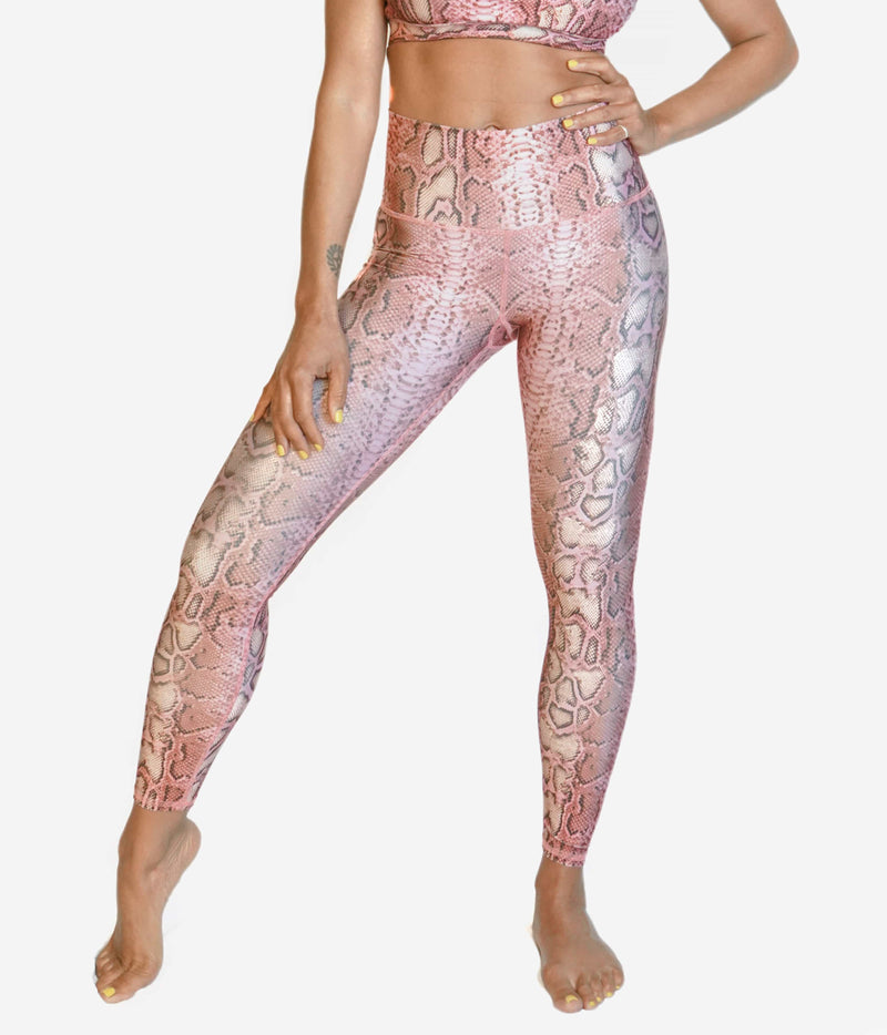 Oh So Ssssassy! Pink Snake Legging