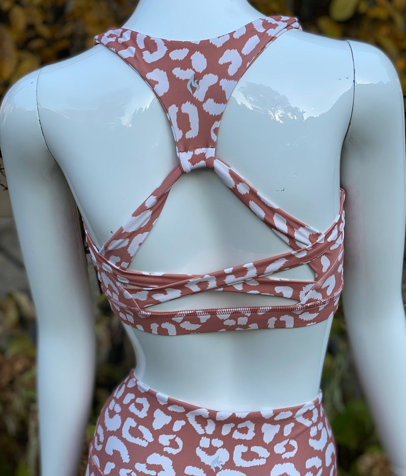 A mannequin wearing the Wild Spice Bra showing the racerback design. 