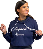 Aligned Navy Crop Hoodie